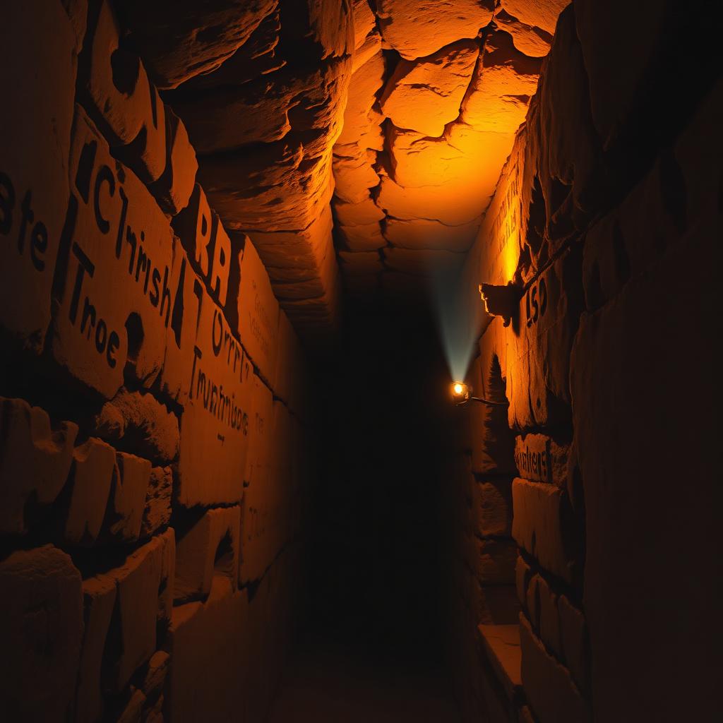 Torch-lit corridor beneath the churches of Lalibela