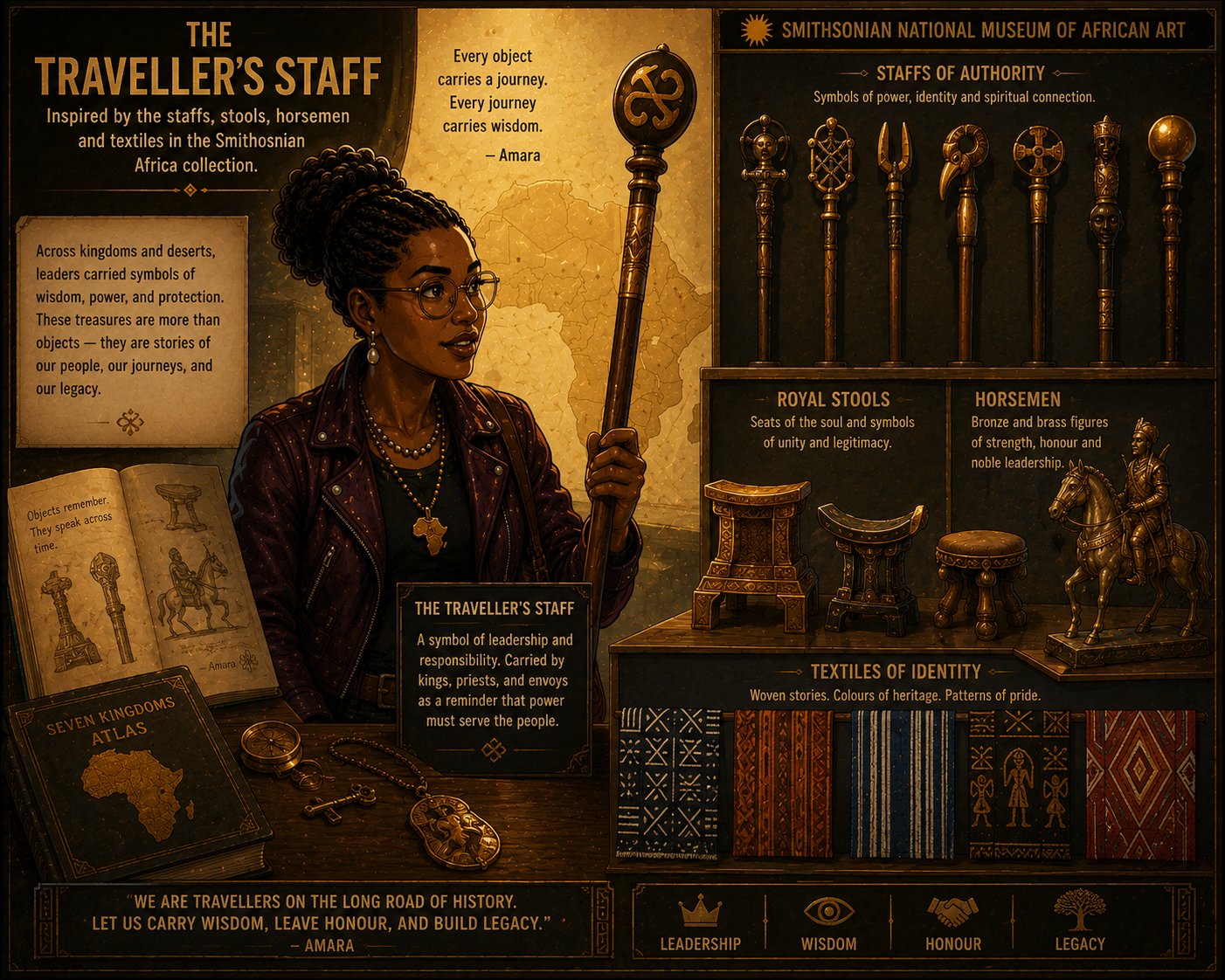 A Fulani elder presenting Amara with a scholar's staff