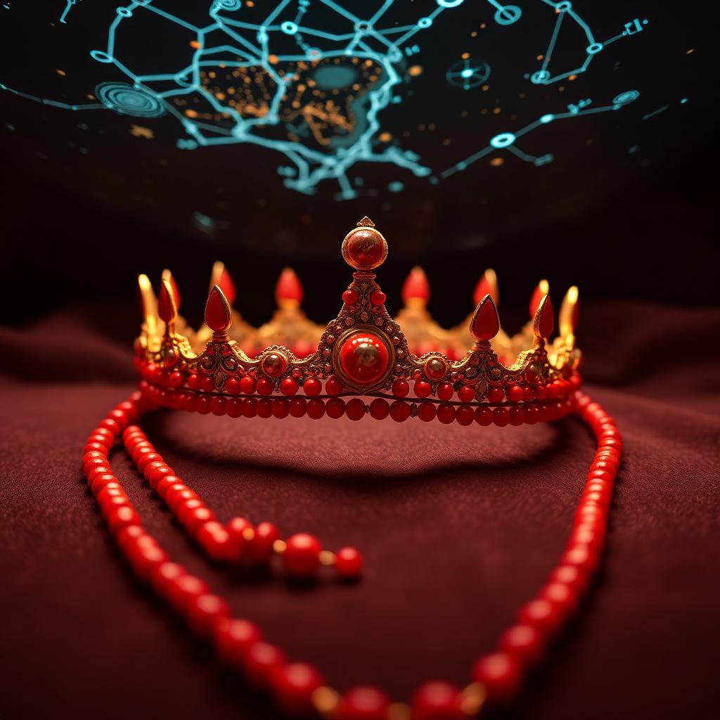 Royal coral crown projecting a holographic constellation